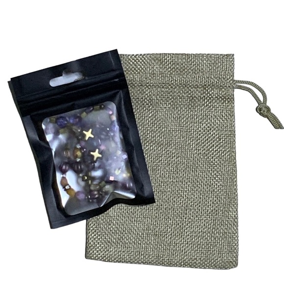 Regal 3 Cross Bracelet Purple Amethyst February Birthstone Religious Beaded - Picture 4 of 16